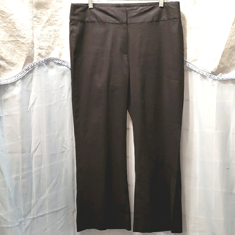 TAHARI WIDE LEG BLK LINEN/RAYON DRESS PANTS SZ 12